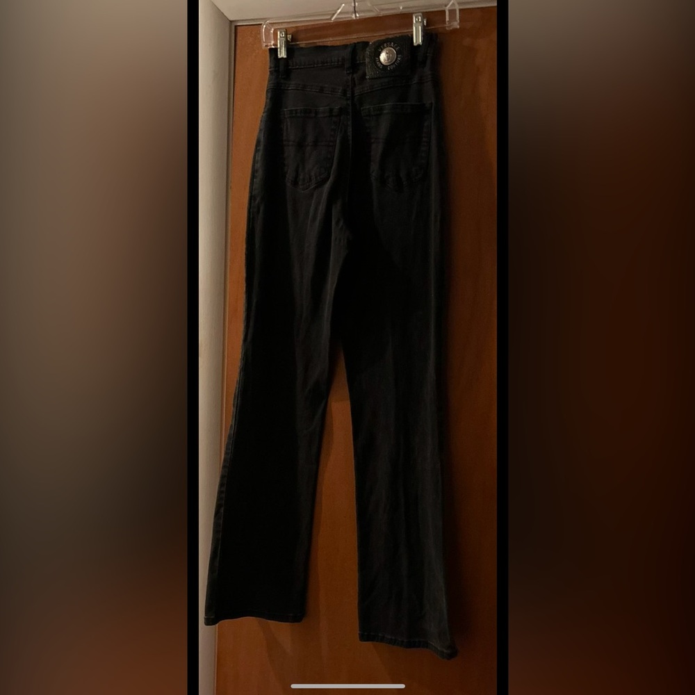 Versace Couture Jeans Black USA size 27 Small Medusa Hardware Embellished